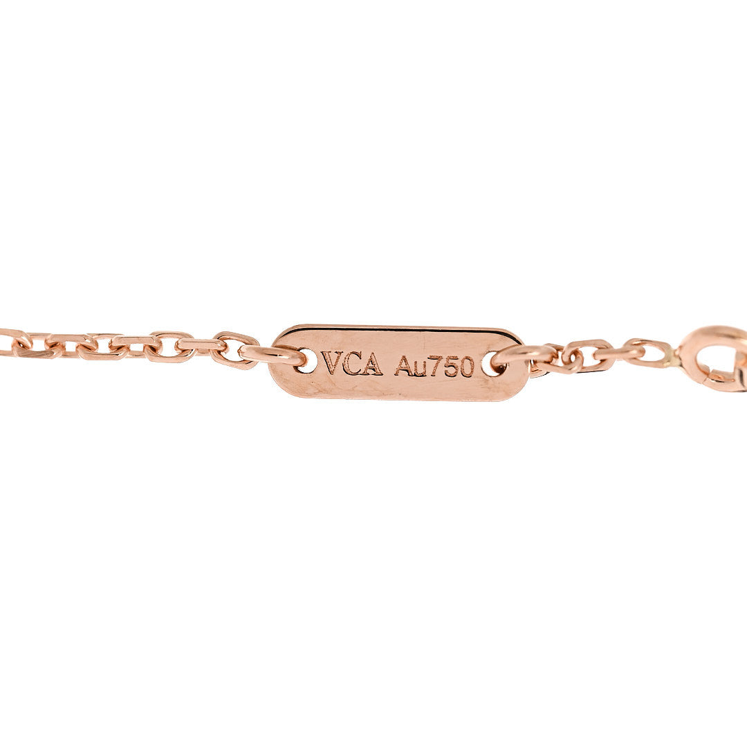 Van Cleef & Arpels 18K Rose Gold Carnelian Sweet Alhambra Bracelet 4 of 5