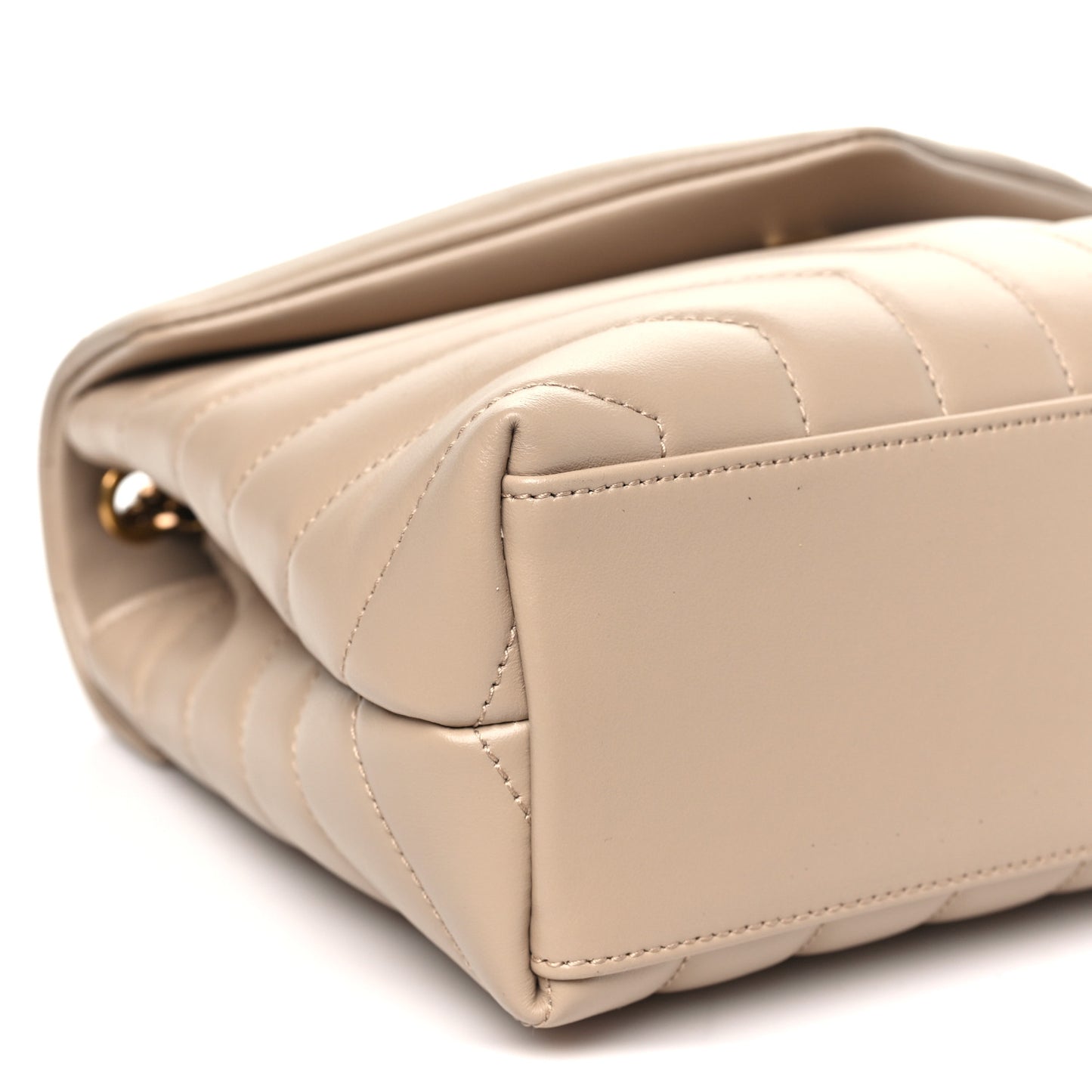 Calfskin Y Quilted Monogram Small Loulou Chain Satchel Dark Beige