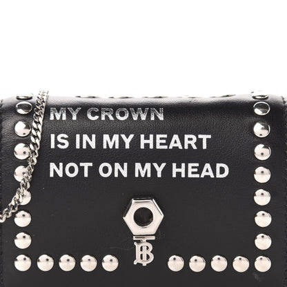 Burberry Calfskin Studded Jessie Chain Card Case Black 10 of 10