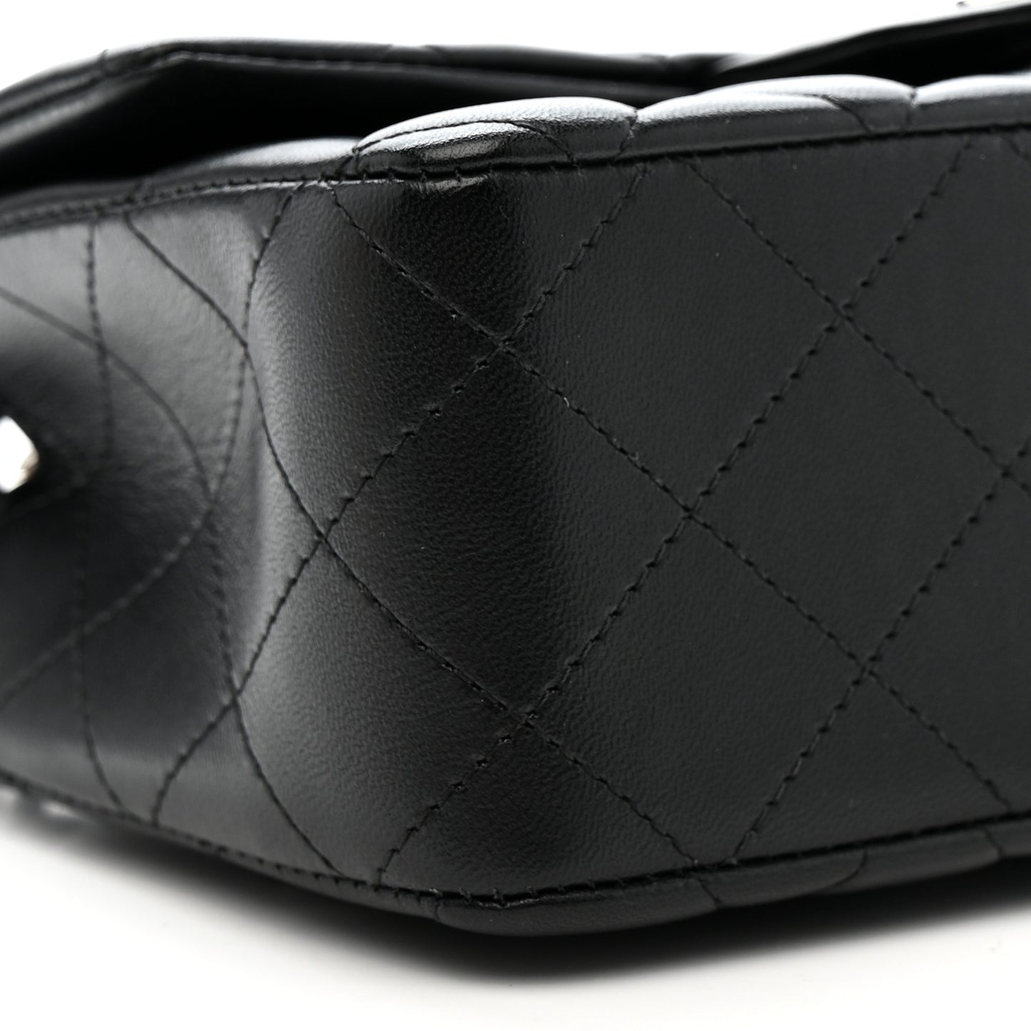 Lambskin Quilted Mini Rectangular Flap Black