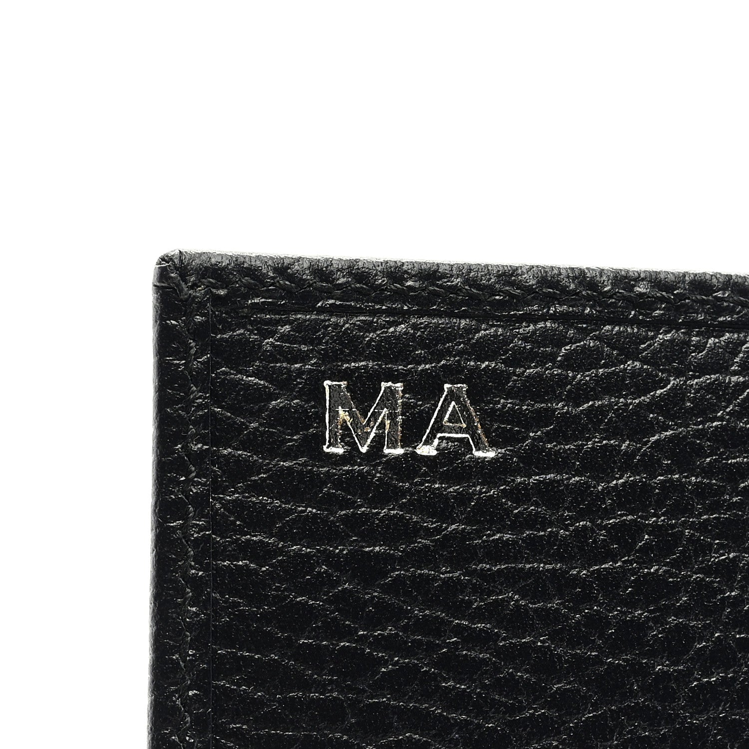 Gucci Dollar Calfskin Enamel Monochrome GG Marmont Card Case Black 5 of 7
