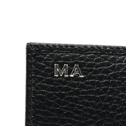 Gucci Dollar Calfskin Enamel Monochrome GG Marmont Card Case Black 5 of 7