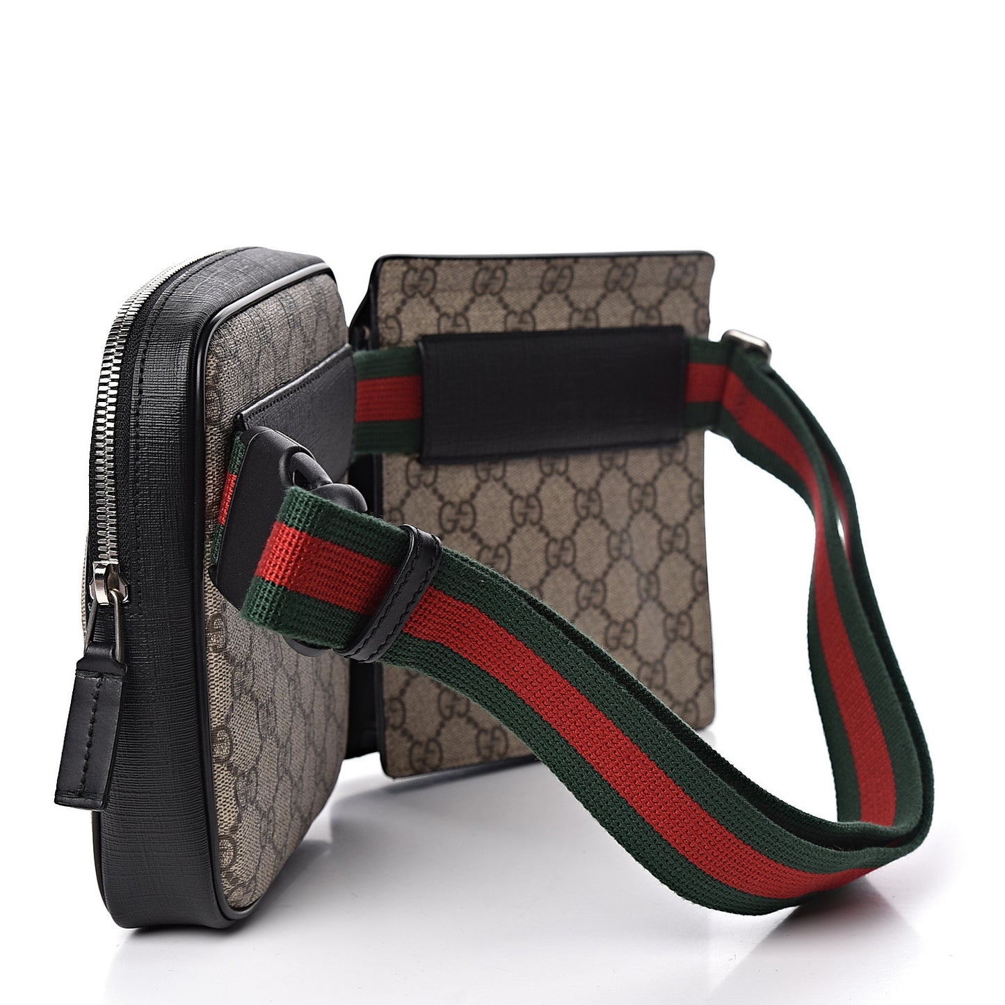 GG Supreme Monogram Web Belt Bag Black