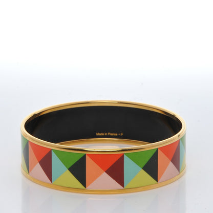 Hermes Enamel Printed Wide Clous en Trompe l'Oeil Bracelet 62 3 of 5