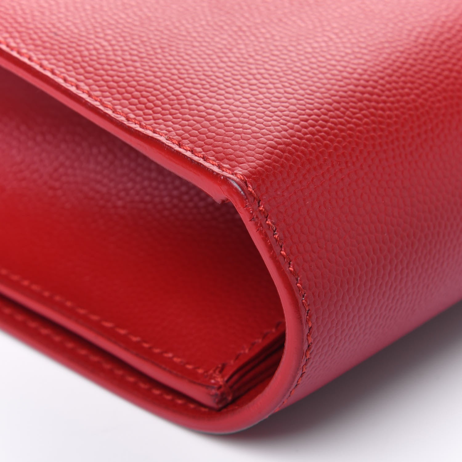 Saint Laurent Grain De Poudre Classic Monogram Cassandre Clutch New Red 11 of 15
