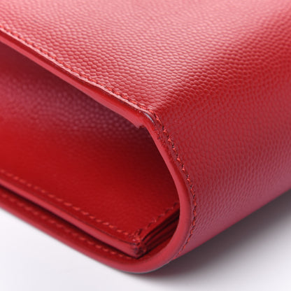 Saint Laurent Grain De Poudre Classic Monogram Cassandre Clutch New Red 11 of 15