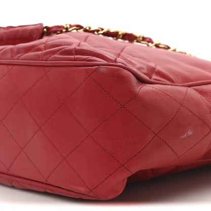 Chanel Lambskin Quilted Shoulder Bag Red 20 of 21