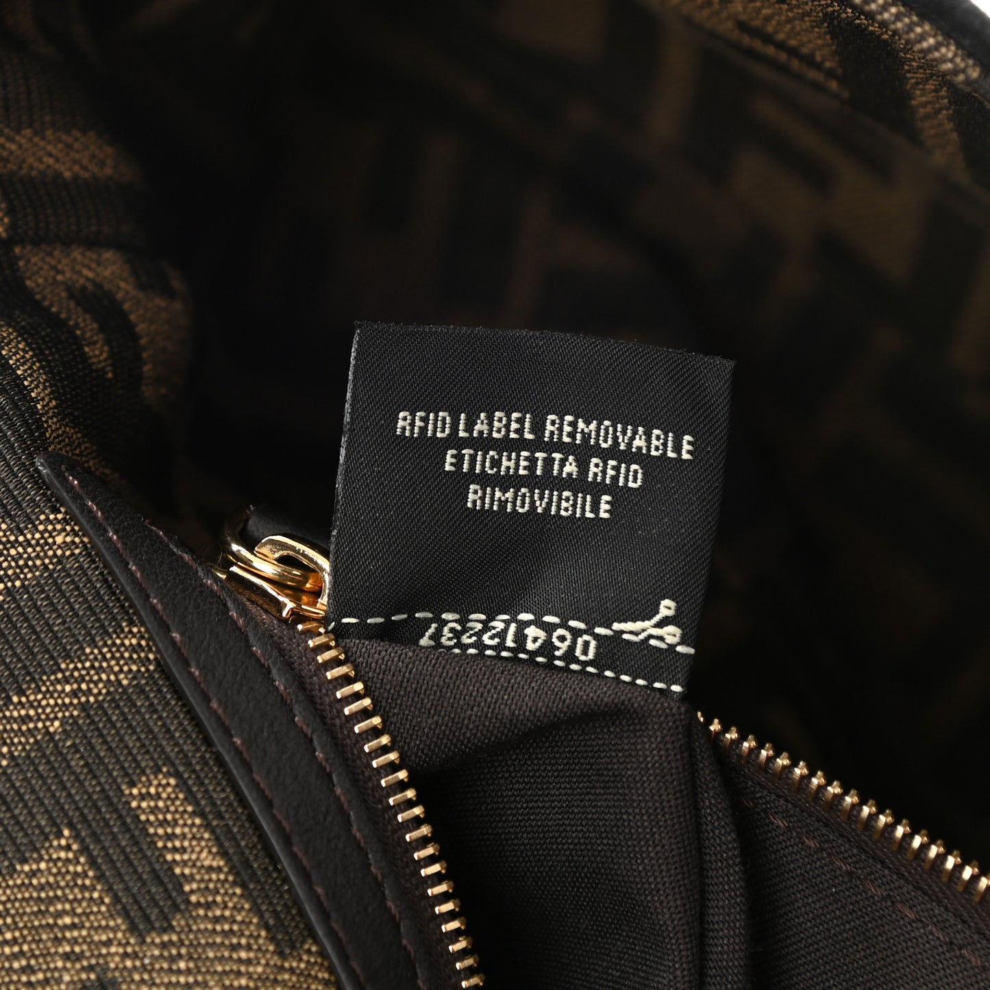 Fabric Jacquard FF 1974 Medium Baguette Tobacco Moro Black