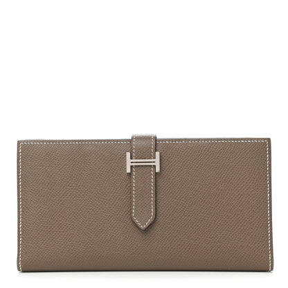 Hermes Epsom Bearn Gusset Wallet Etoupe 1 of 8