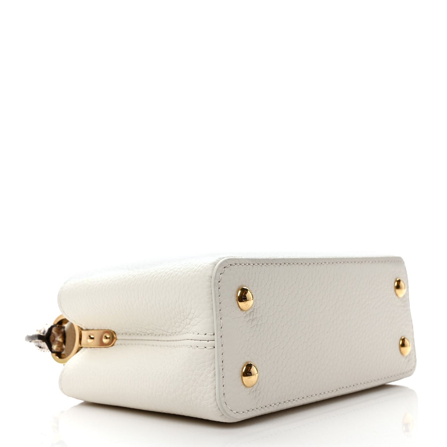 Taurillon Snakeskin Capucines Mini White