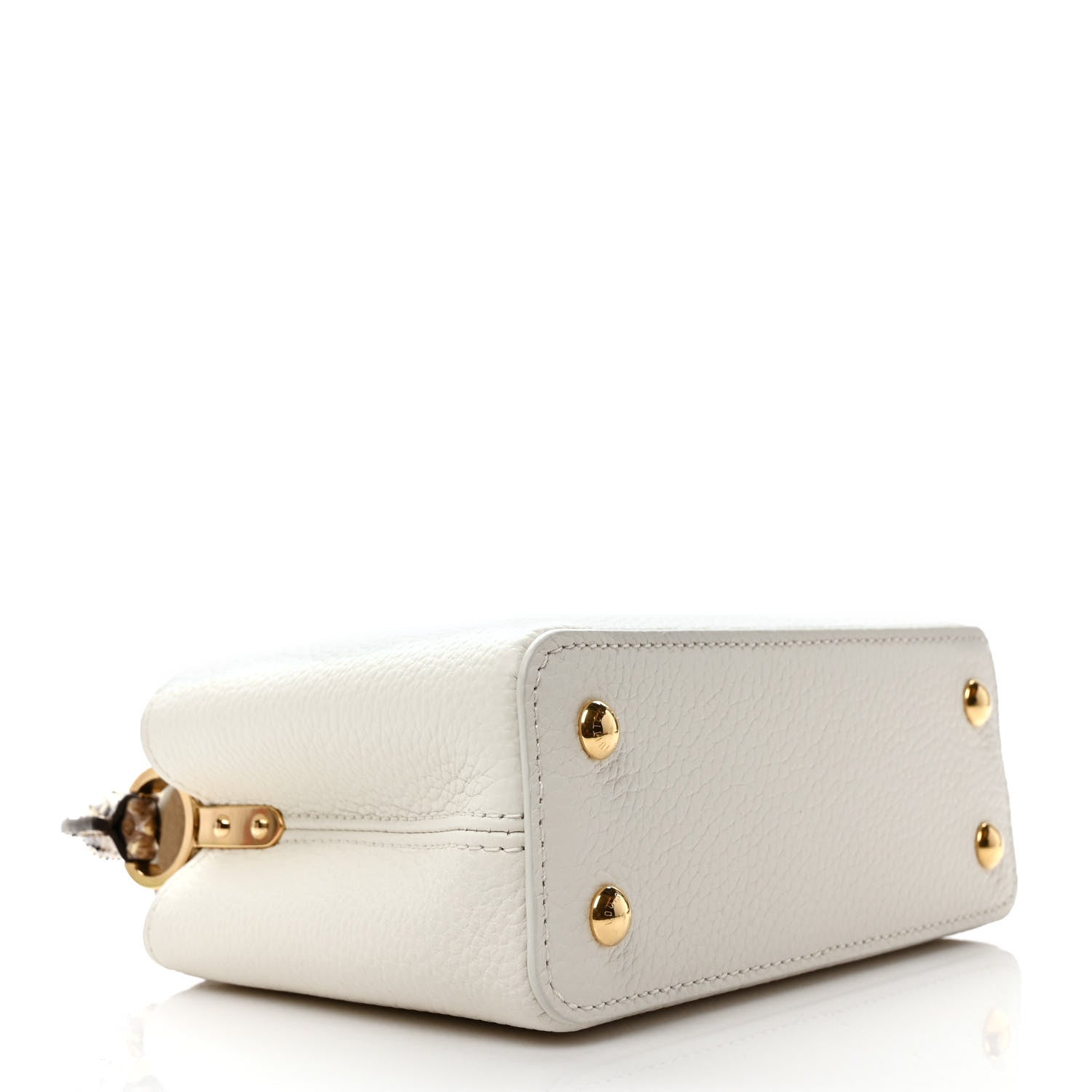 Louis Vuitton Taurillon Snakeskin Capucines Mini White 3 of 8