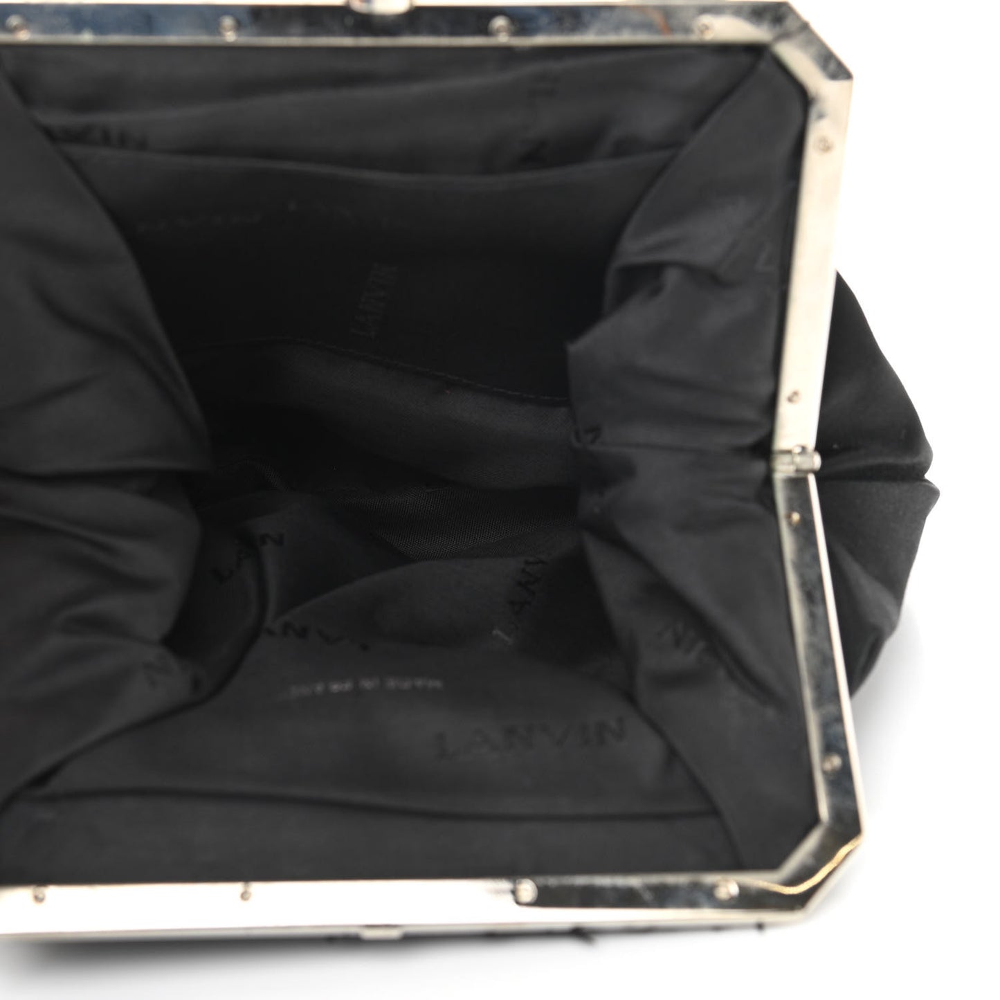 Satin Pleated Clutch Black