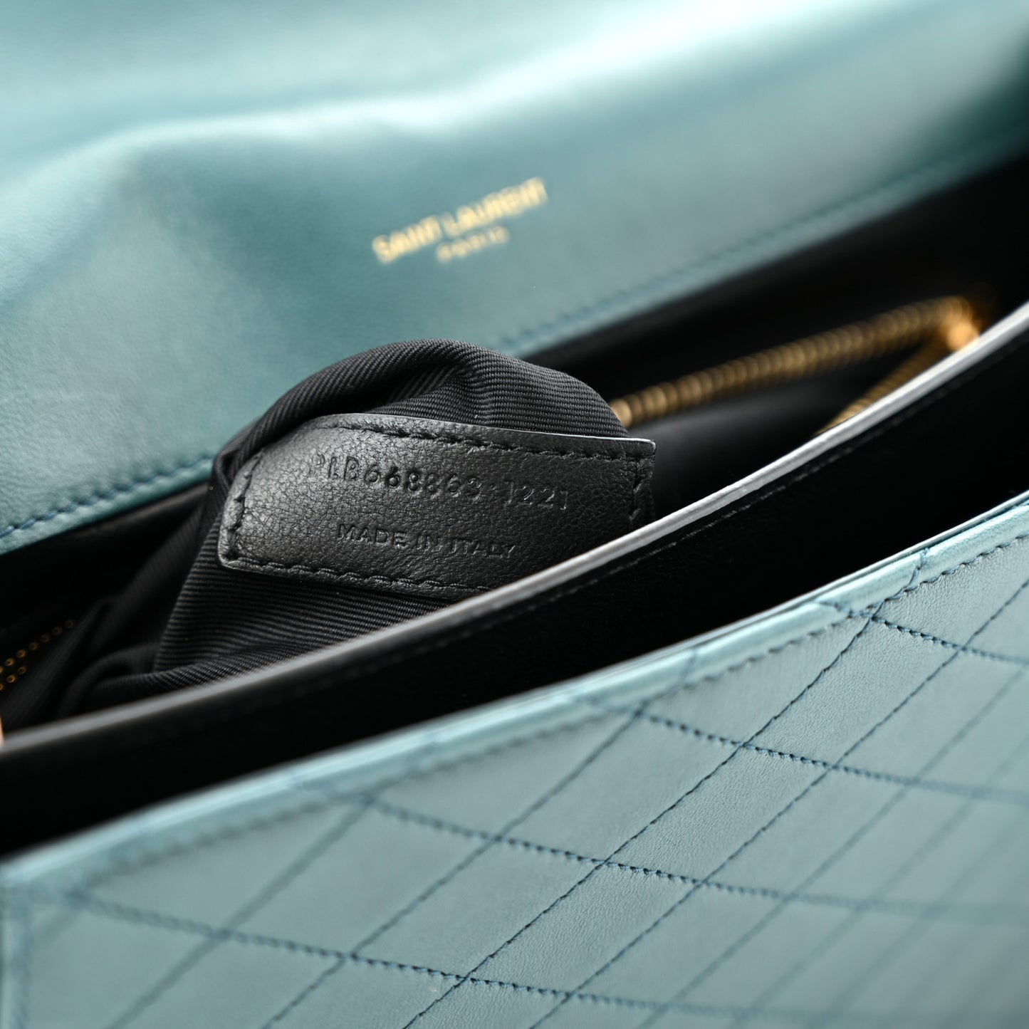 Lambskin Quilted Mini Gaby Satchel Sea Turquoise