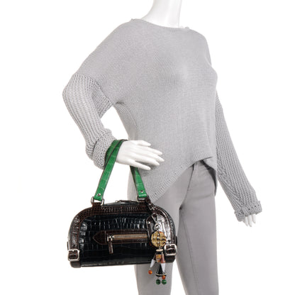 Prada Crocodile Colour Buckles Bag Green 2 of 8