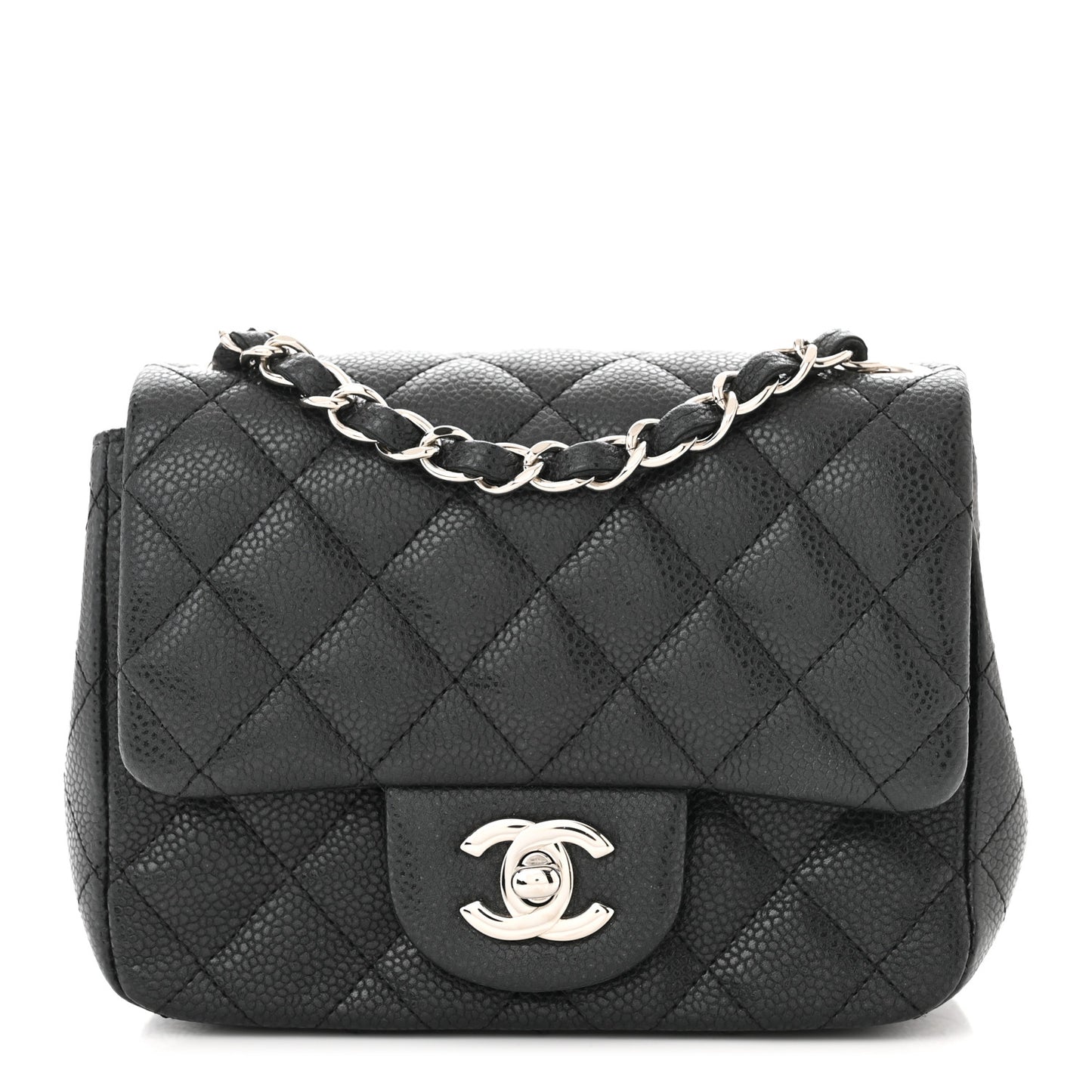 Caviar Quilted Mini Square Flap Black
