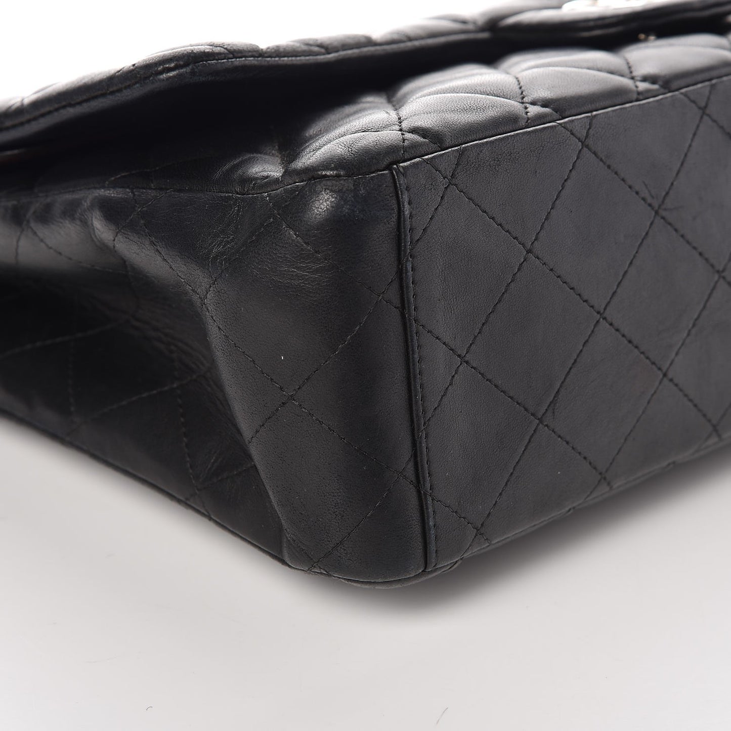 Lambskin Quilted Maxi Double Flap Black