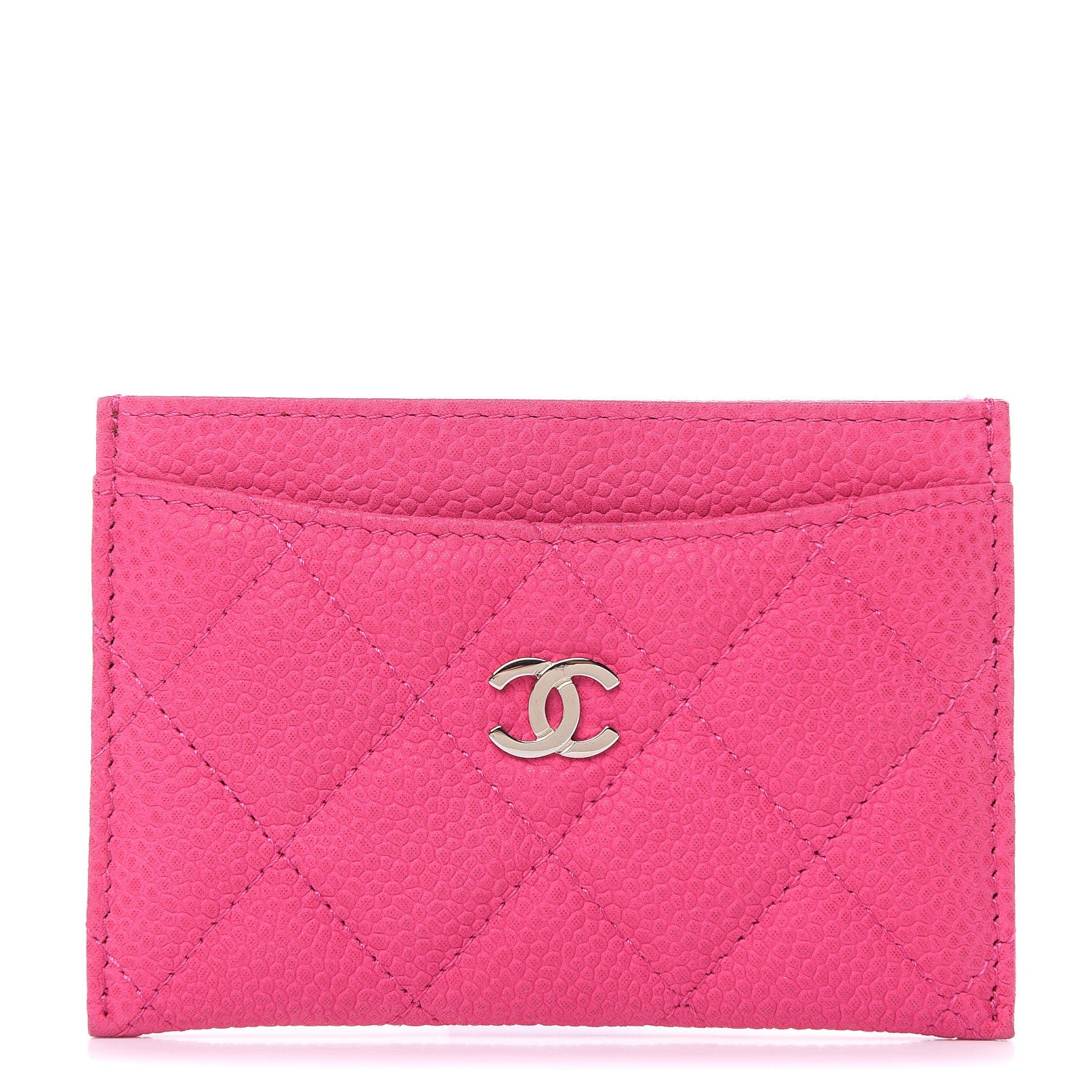 Chanel Iridescent Caviar Quilted Card Holder Pink 1 of 9