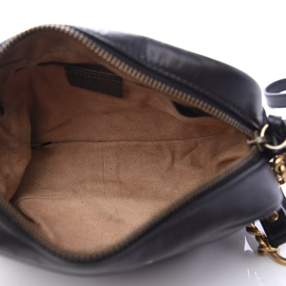 Gucci Calfskin Matelasse Mini GG Marmont Chain Shoulder Bag Black 5 of 12