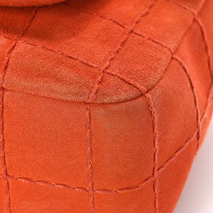 Chanel Suede Square Double Stitch Flap Orange 11 of 17