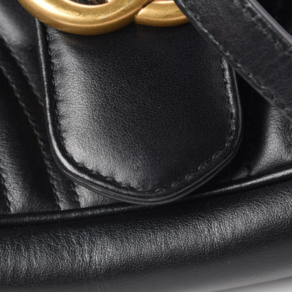 Gucci Calfskin Matelasse Small GG Marmont Shoulder Bag Black 11 of 12
