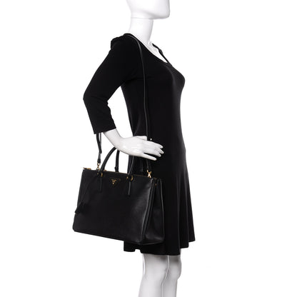 Prada Saffiano Large Galleria Double Zip Tote Black 2 of 10