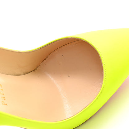 Christian Louboutin Matte Calfskin Jazz Calf Fluo So Kate 120 Pumps 40 Jaune White 10 of 13