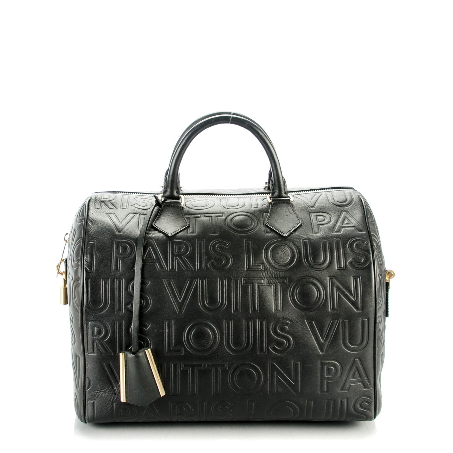 Calfskin Embossed Speedy Cube 30 Black