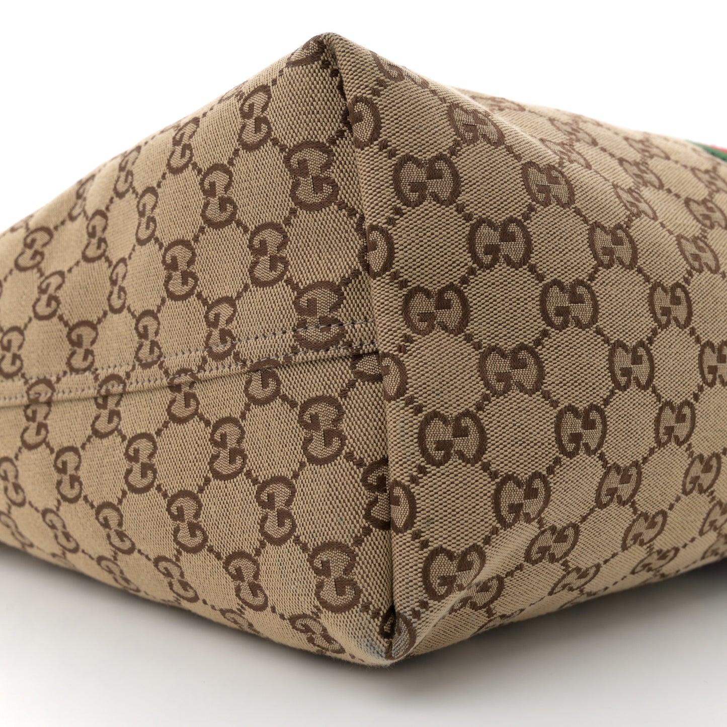 GG Monogram Web Large Giglio Tote Beige Brown