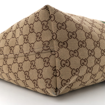 Gucci GG Monogram Web Large Giglio Tote Beige Brown 8 of 10