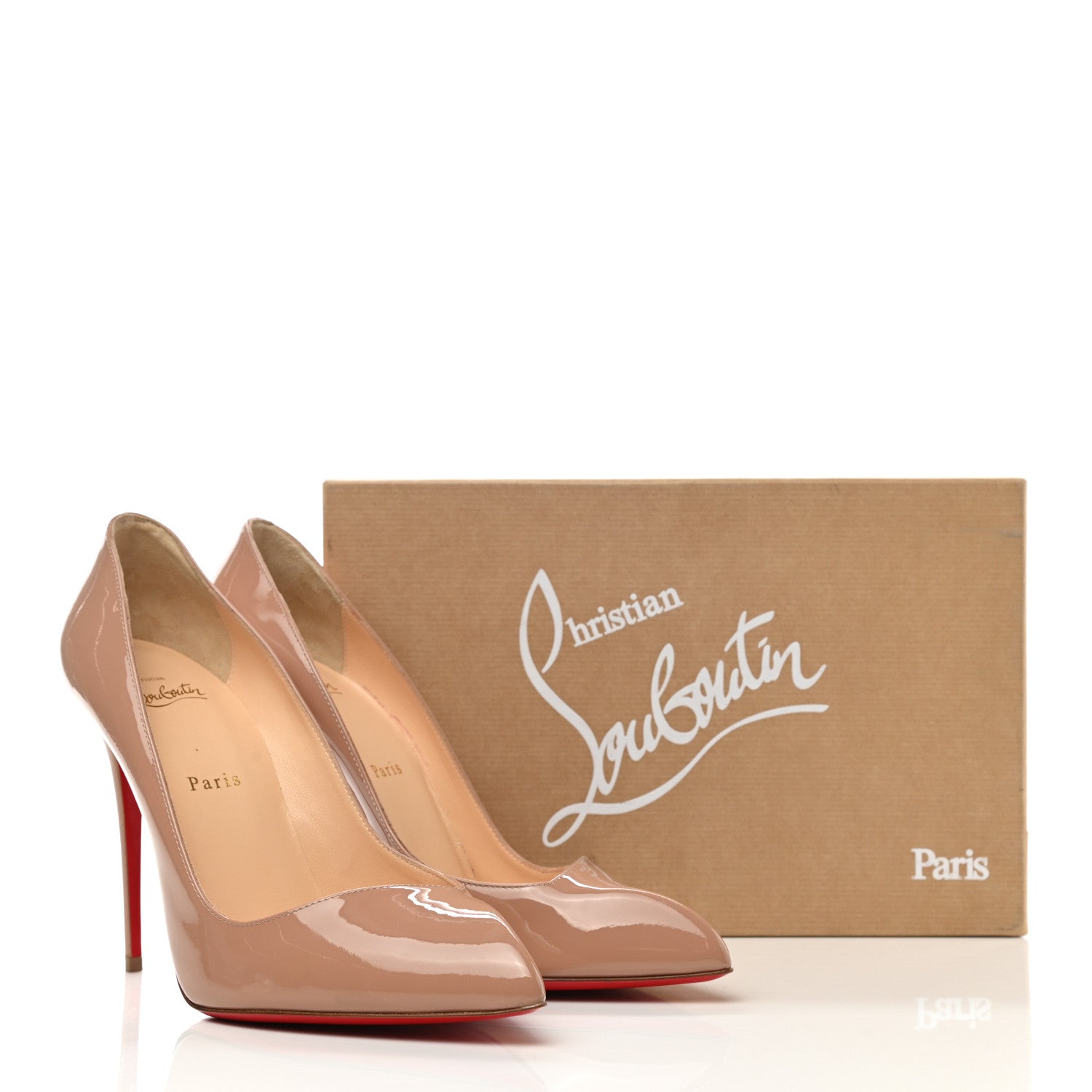 Christian Louboutin Patent Corneille 100 Pumps 40.5 Nude 9 of 9