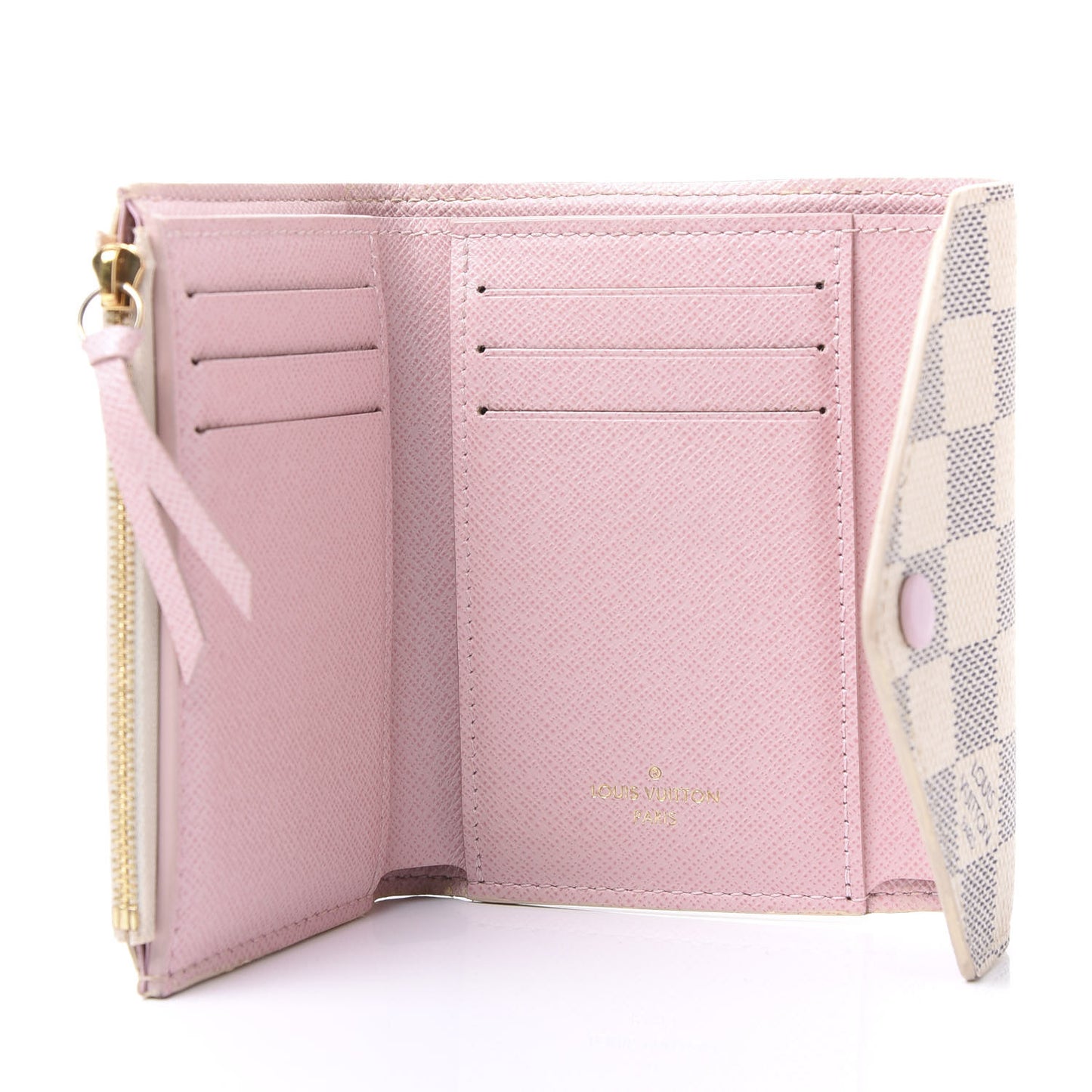 Damier Azur Victorine Wallet Rose Ballerine