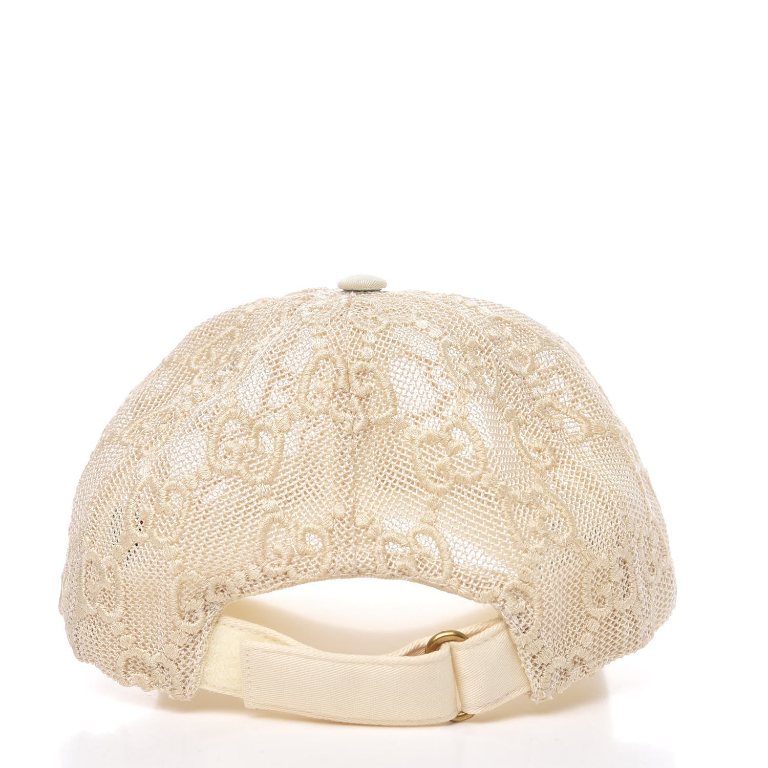 Gucci Mesh GG Monogram Shivali Baseball Hat M Cream Ivory 557482