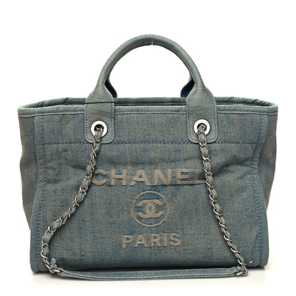 Chanel Denim Small Deauville Tote Light Blue 3 of 15