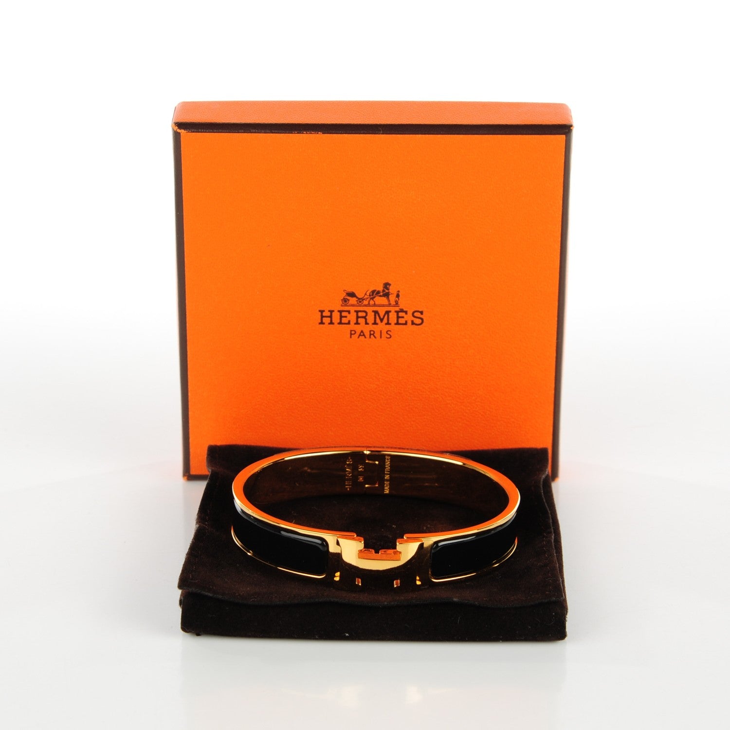 Hermes Enamel Narrow Clic Clac H Bracelet GM Black 6 of 6