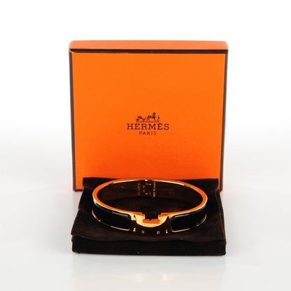 Hermes Enamel Narrow Clic Clac H Bracelet GM Black 6 of 6