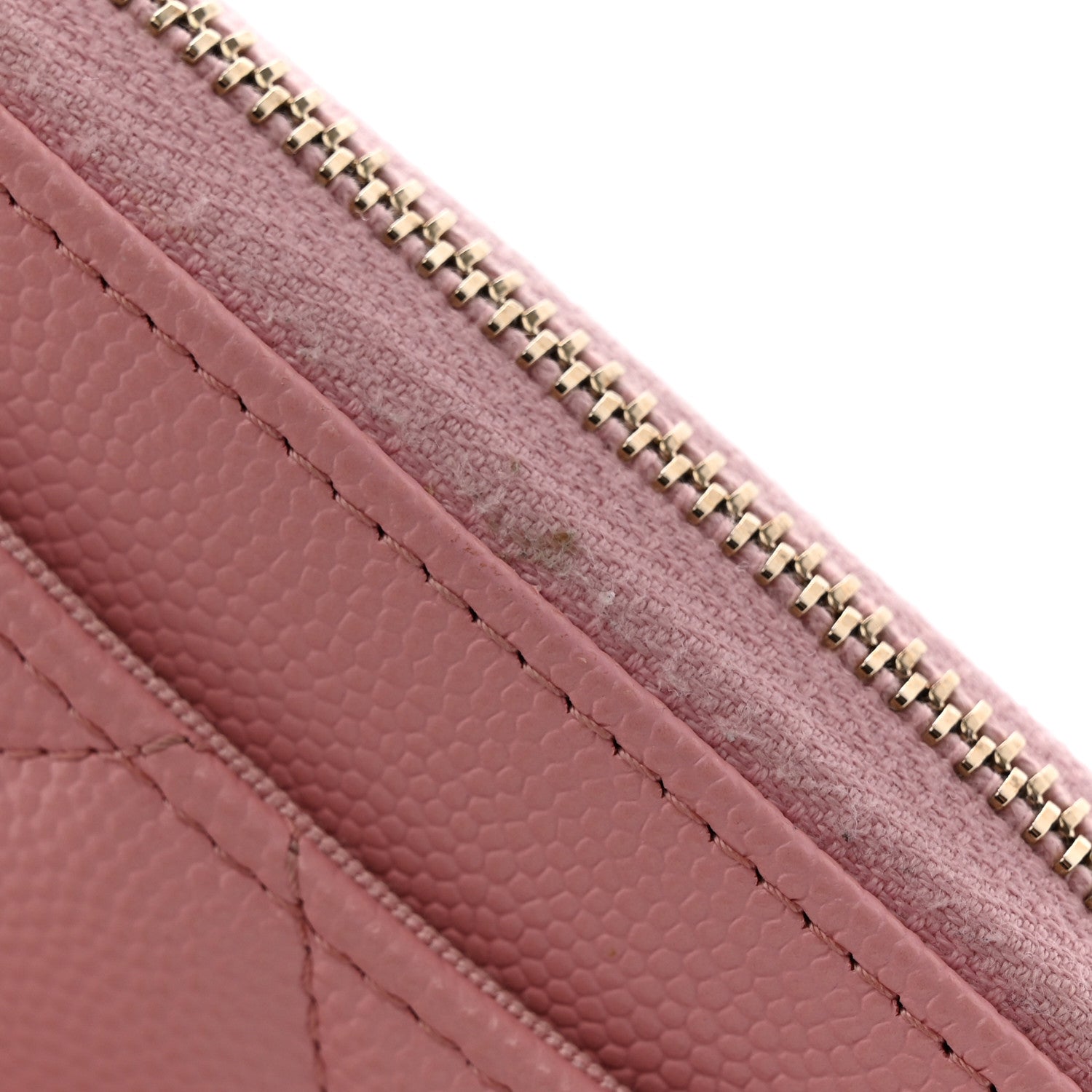 Chanel Caviar Quilted Zip Coin Purse Pink 9 of 10