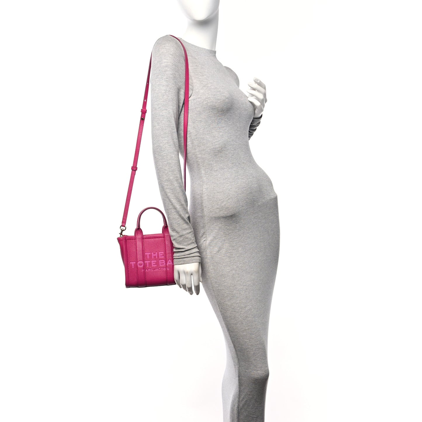 Grained Calfskin Mini The Tote Bag Lipstick Pink