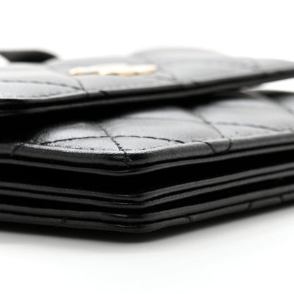 Chanel Lambskin Quilted My Chanel Lady Card Holder On Chain Black 10 of 12