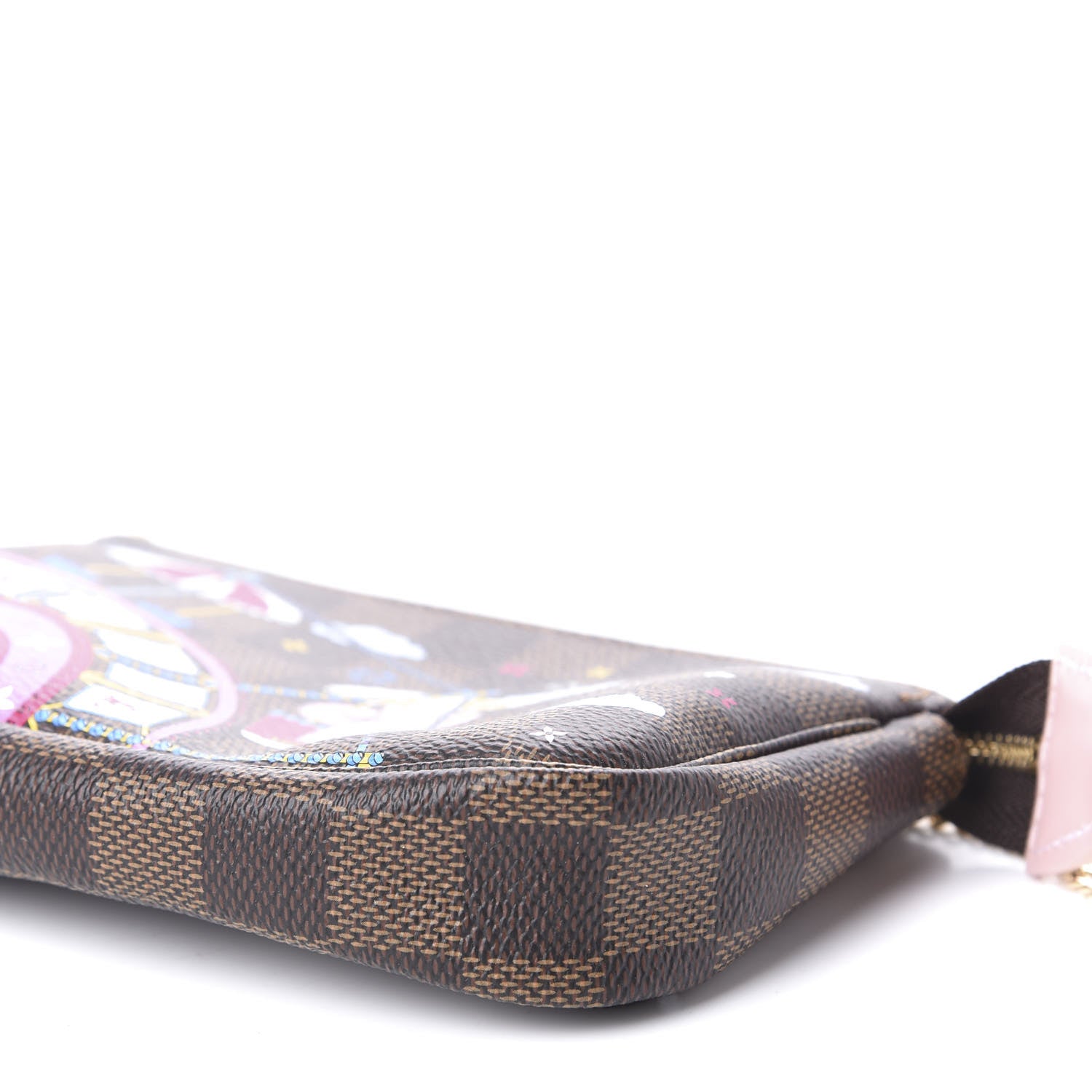 Louis Vuitton Damier Ebene 2020 Christmas Animation Big Wheel Mini Pochette Accessories Rose Ballerine 7 of 11
