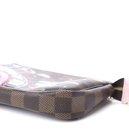 Louis Vuitton Damier Ebene 2020 Christmas Animation Big Wheel Mini Pochette Accessories Rose Ballerine 7 of 11