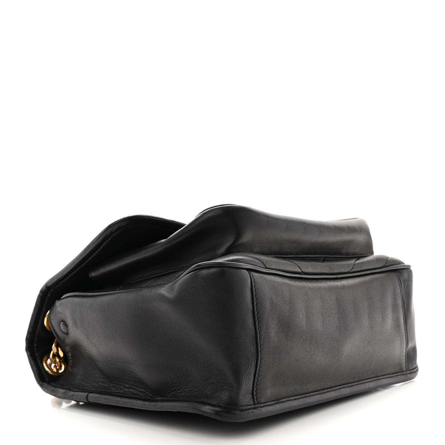 Lambskin Matelasse Monogram Medium Niki Chain Satchel Black