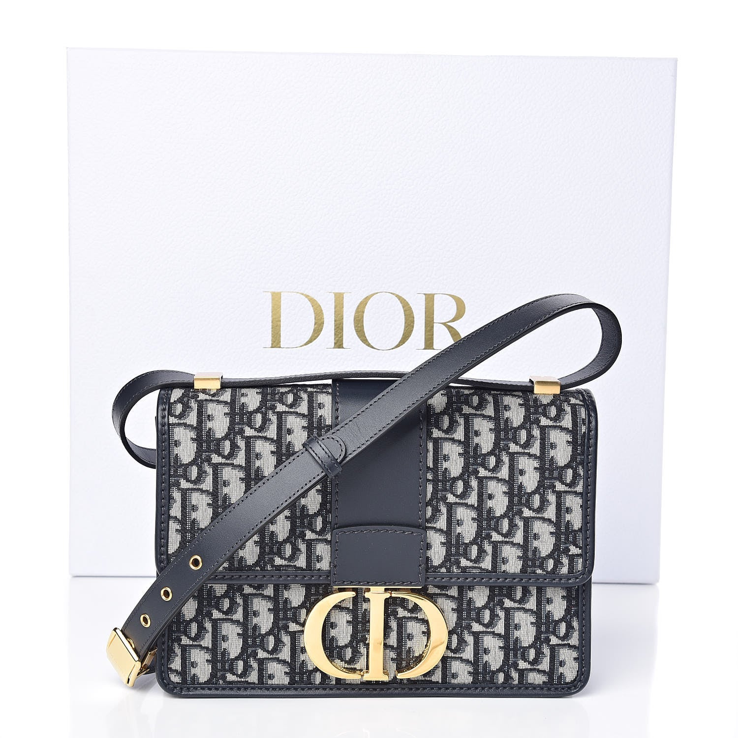 Christian Dior Oblique 30 Montaigne Flap Bag Blue 11 of 11