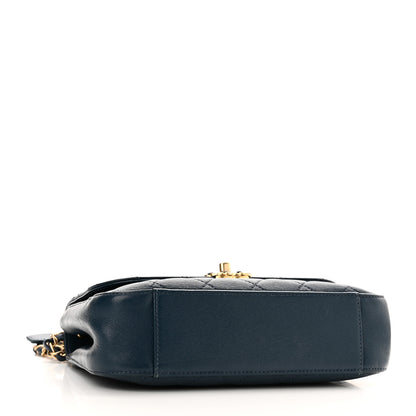 Chanel Lambskin Quilted Small Chain Infinity Top Handle Flap Blue 4 of 10