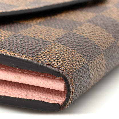 Louis Vuitton Damier Ebene Sarah Wallet NM Rose Ballerine 8 of 10