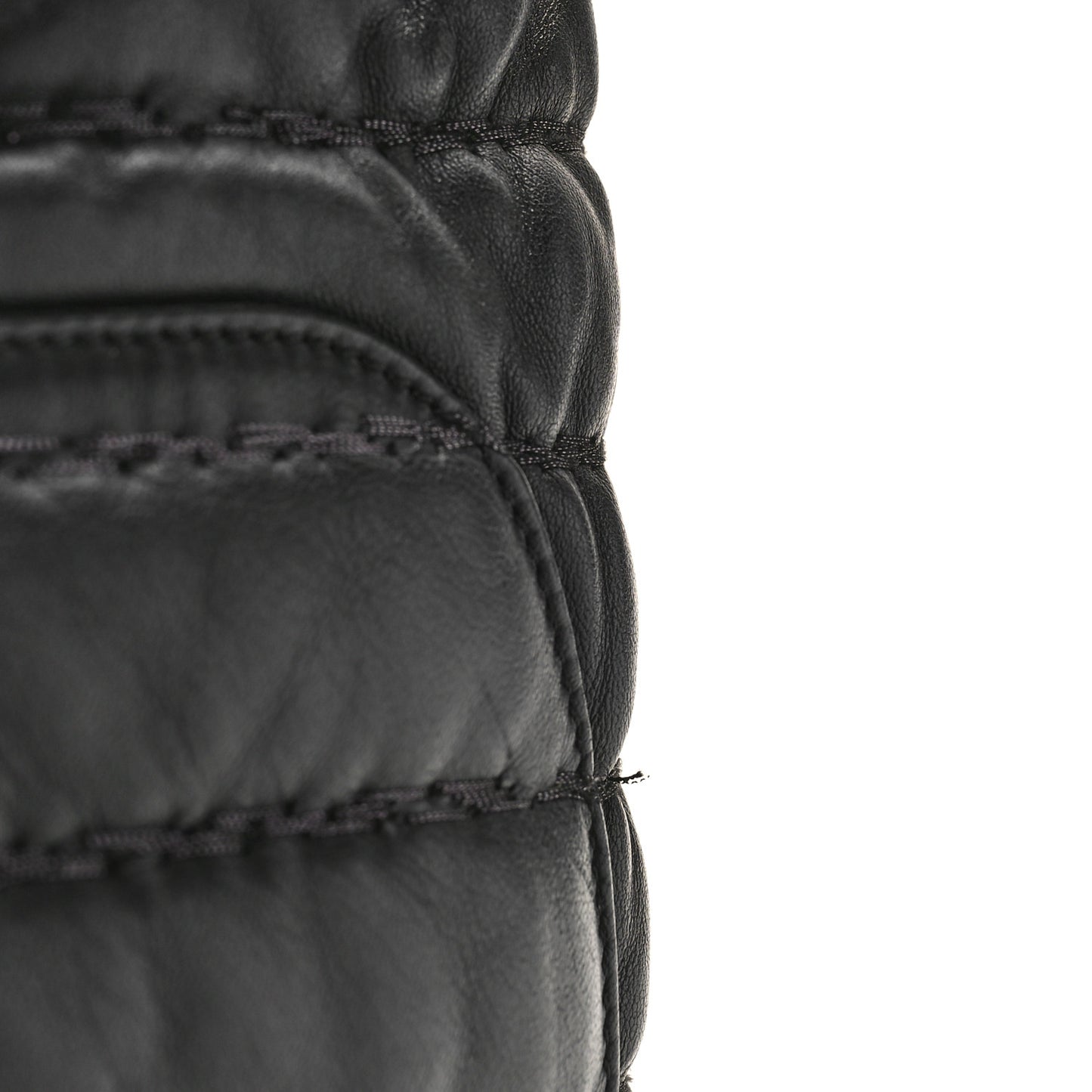 Lambskin Vertical Stitch Jumbo Single Flap Black