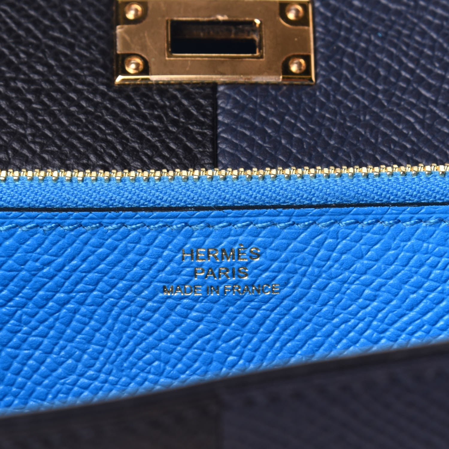 Hermes Epsom Casaque Kelly Wallet To Go Black Bleu Indigo Bleu Frida 5 of 9
