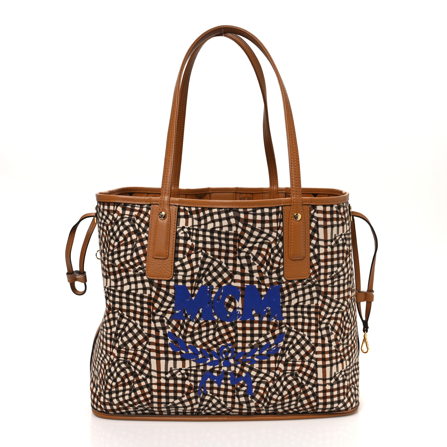 MCM Visetos Medium Liz Reversible Shopper Tote Cognac 10 of 17