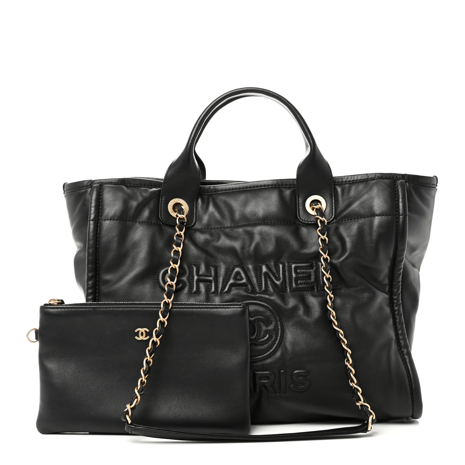 Chanel Calfskin Small Deauville Tote Black 3 of 13