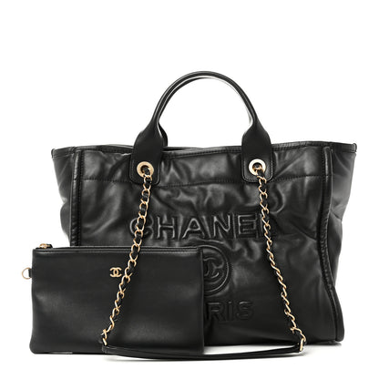 Chanel Calfskin Small Deauville Tote Black 3 of 13