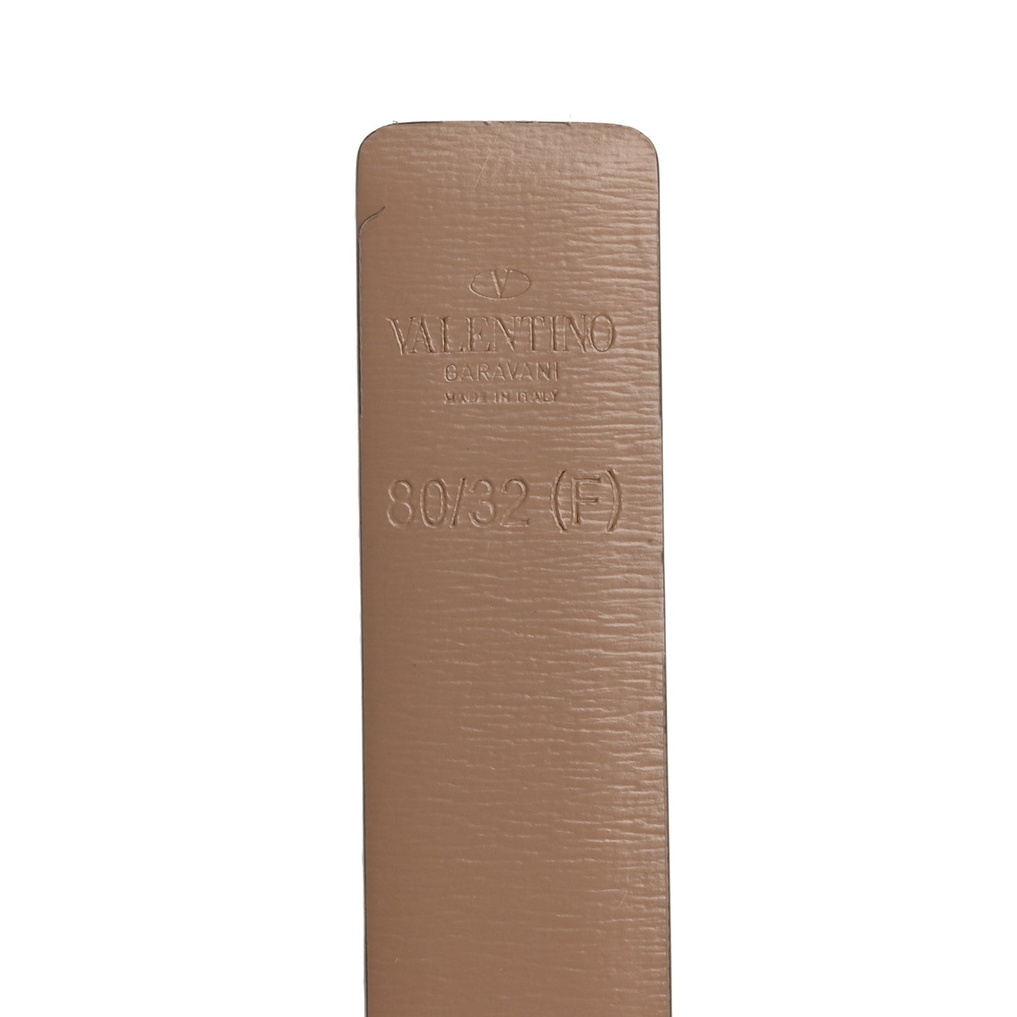 Glossy Calfskin VLogo Reversible 20mm Belt 80 32 Light Ivory Rose Cannelle
